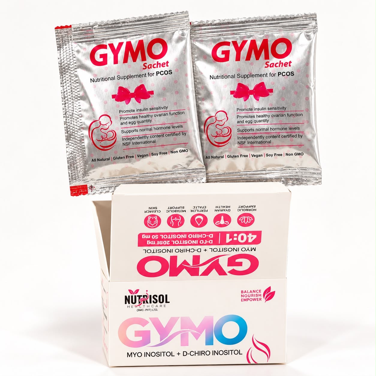GYMO For PCOS 40:1 Sachets (10's) all-in-one multi-action formula.